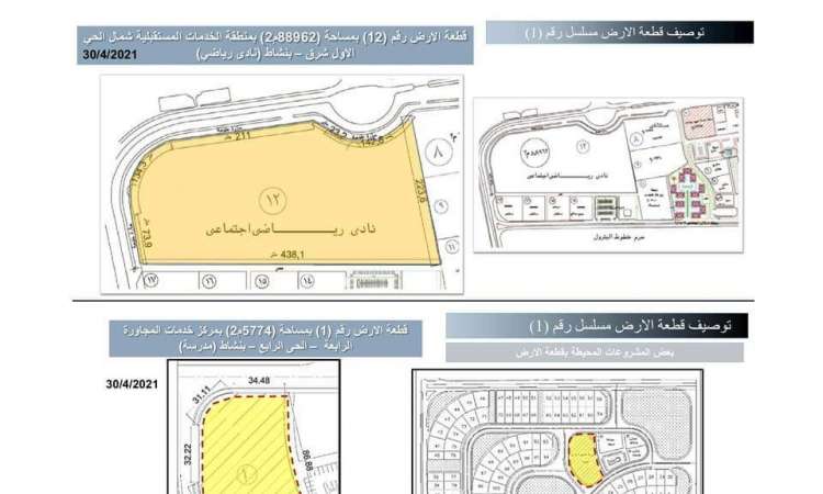 مواقع قطع الأراضى